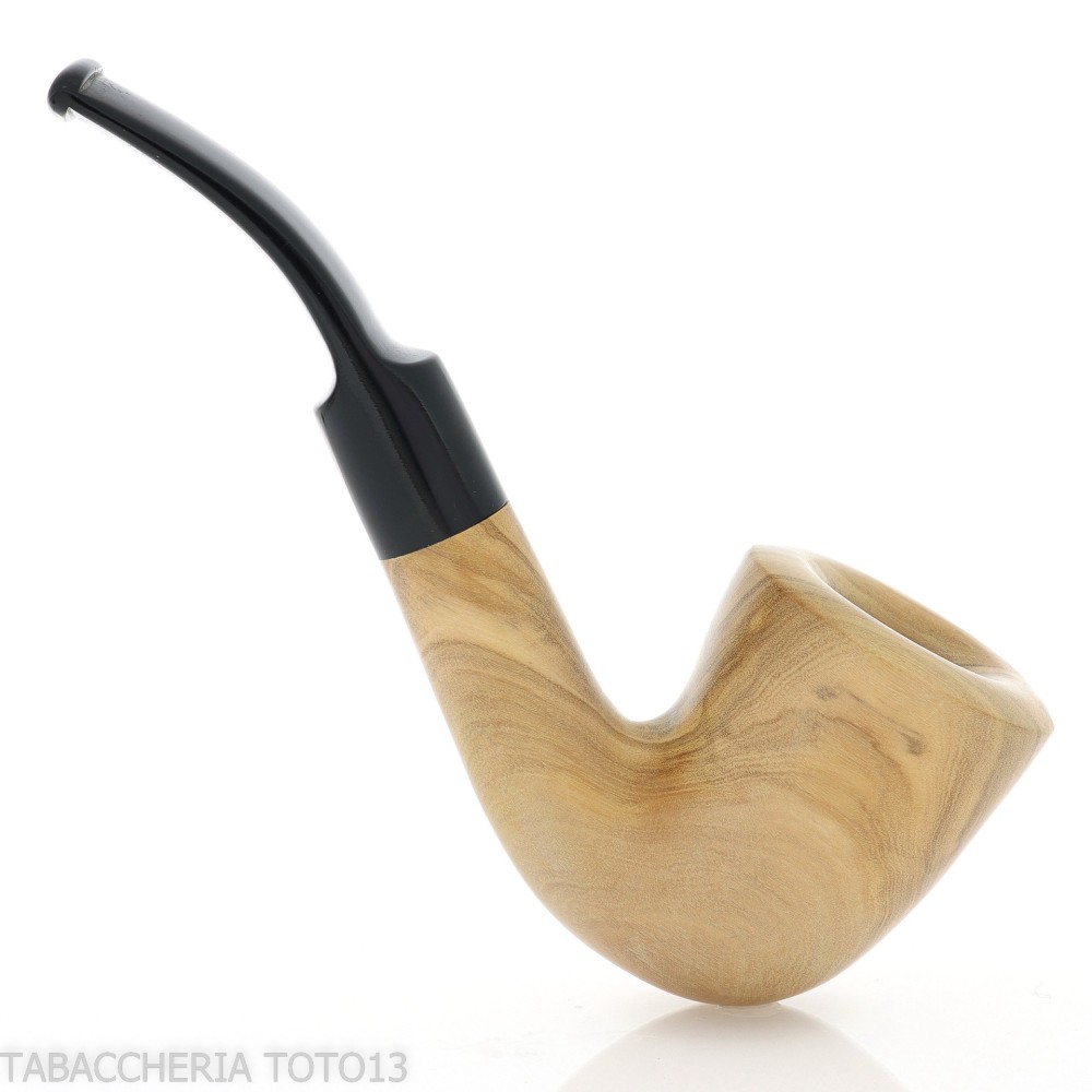 Aldo Velani tuyau en bois d'olivier, la courbe en forme de vase - Pipe Pour le Tabac - Bois d'olivier