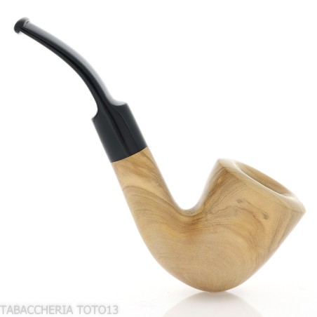 Aldo Velani tuyau en bois d'olivier, la courbe en forme de vase - Pipe Pour le Tabac - Bois d'olivier