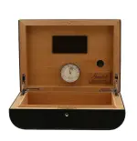 Gentili Caja humidificada para 20 puros en fibra de carbono y cuero. - Accesorios Del Cigarro