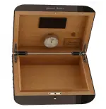 Gentili Caja humidificada para 20 puros en fibra de carbono y cuero. - Accesorios Del Cigarro