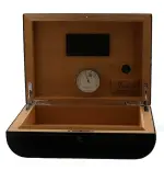 Gentili Caja humidificada para 20 puros en fibra de carbono y cuero. - Accesorios Del Cigarro