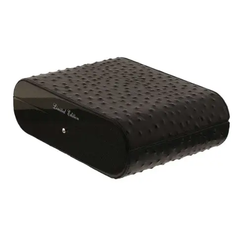 Gentili Caja humidificada para 20 puros en fibra de carbono y cuero. - Accesorios Del Cigarro
