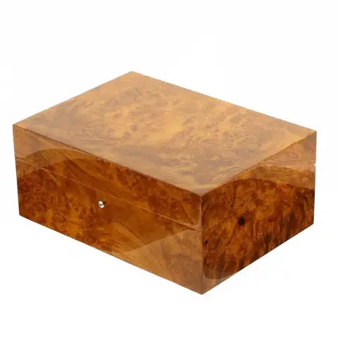 Gentili scatola umidificata per 20 sigari finitura amobina radica naturale - Accessori Per Sigari