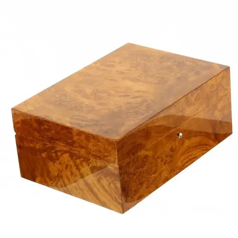 Gentili scatola umidificata per 20 sigari finitura amobina radica naturale - Accessori Per Sigari
