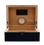Gentili Caja humidificada para 20 puros con higrómetro, acabado azul transparente. - Accesorios Del Cigarro