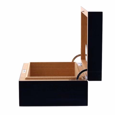 Gentili Caja humidificada para 20 puros con higrómetro, acabado azul transparente. - Accesorios Del Cigarro