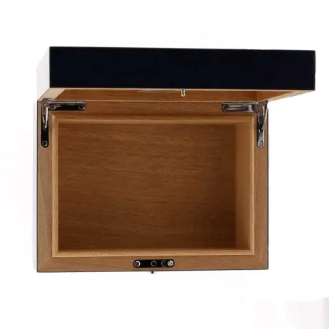 Gentili humidified box for 20 cigars with hygrometer, transparent blue finish - Accessories Cigar