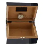 Gentili humidified box for 20 cigars with hygrometer, transparent blue finish - Accessories Cigar