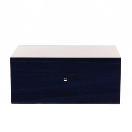 Gentili Befeuchtete Box für 20 Zigarren mit Hygrometer, transparente blaue Lackierung - Zubehör Cigar