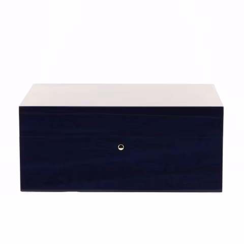 Gentili Caja humidificada para 20 puros con higrómetro, acabado azul transparente. - Accesorios Del Cigarro