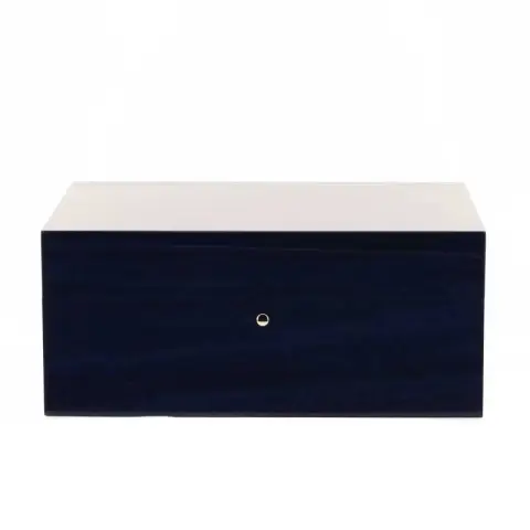 Gentili humidified box for 20 cigars with hygrometer, transparent blue finish - Accessories Cigar