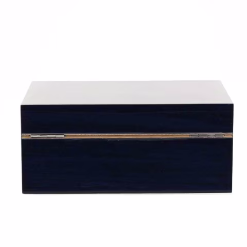 Gentili Caja humidificada para 20 puros con higrómetro, acabado azul transparente. - Accesorios Del Cigarro