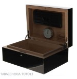 Gentili Caja humidificada para 20 puros con higrómetro, acabado negro brillante. - Accesorios Del Cigarro