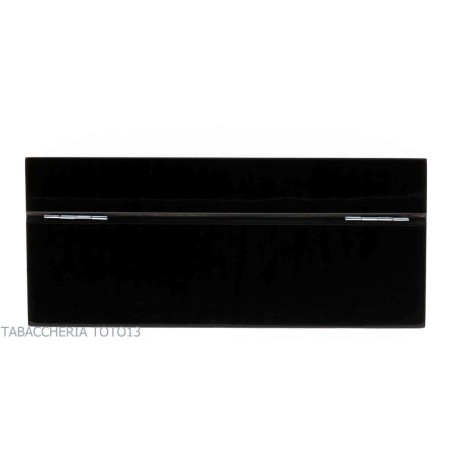 Gentili humidified box for 20 cigars with hygrometer, glossy black finish - Accessories Cigar - Wood