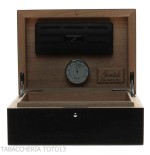 Gentili humidified box for 20 cigars with hygrometer, glossy black finish - Accessories Cigar - Wood