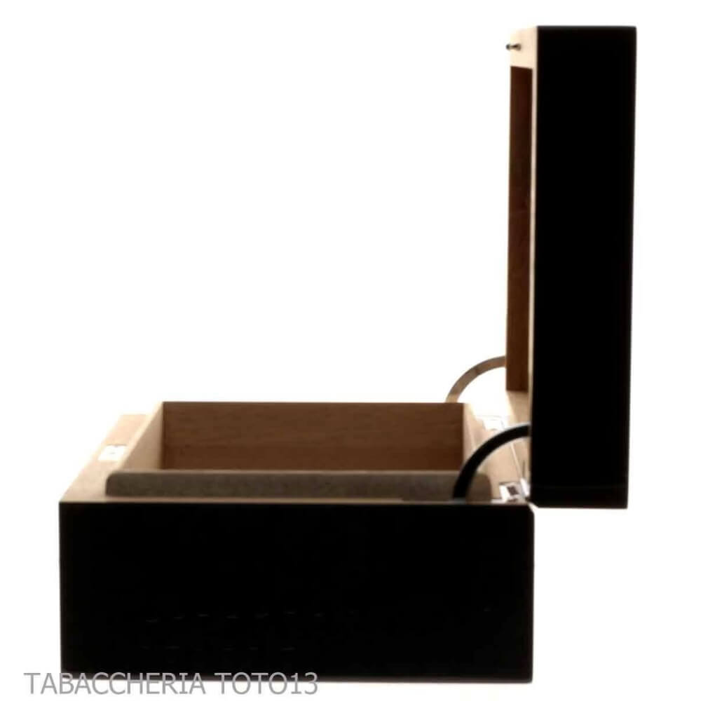 Gentili scatola umidificata per 20 sigari finitura nero lucido - Ebanisteria Gentili Fabrizio Srl