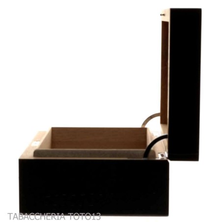 Gentili Caja humidificada para 20 puros con higrómetro, acabado negro brillante. - Accesorios Del Cigarro