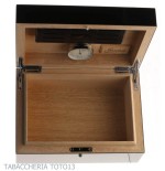 Gentili humidified box for 20 cigars with hygrometer, glossy black finish - Accessories Cigar - Wood