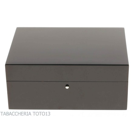 Gentili humidified box for 20 cigars with hygrometer, glossy black finish - Accessories Cigar - Wood