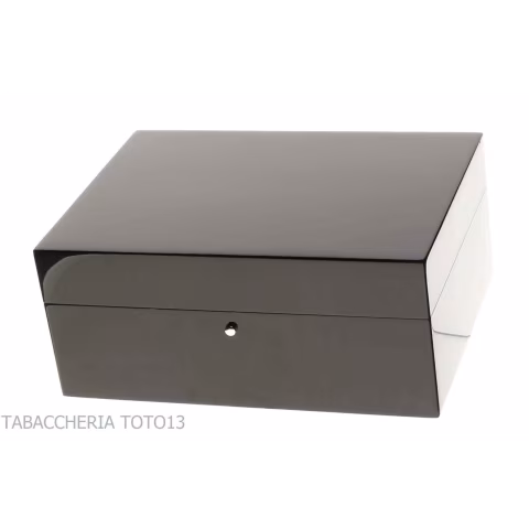 Gentili Caja humidificada para 20 puros con higrómetro, acabado negro brillante. - Accesorios Del Cigarro