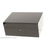 Gentili humidified box for 20 cigars with hygrometer, glossy black finish - Accessories Cigar - Wood