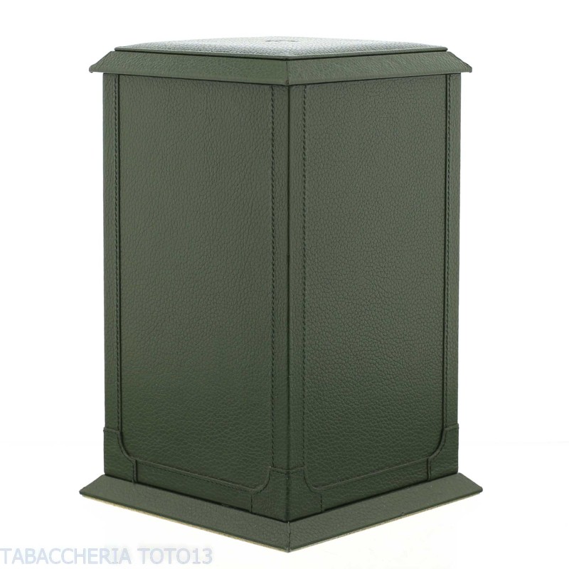 Cartujano humidor vertical doublé cuir vert - Accessoires Cigare - Cuir, Bois