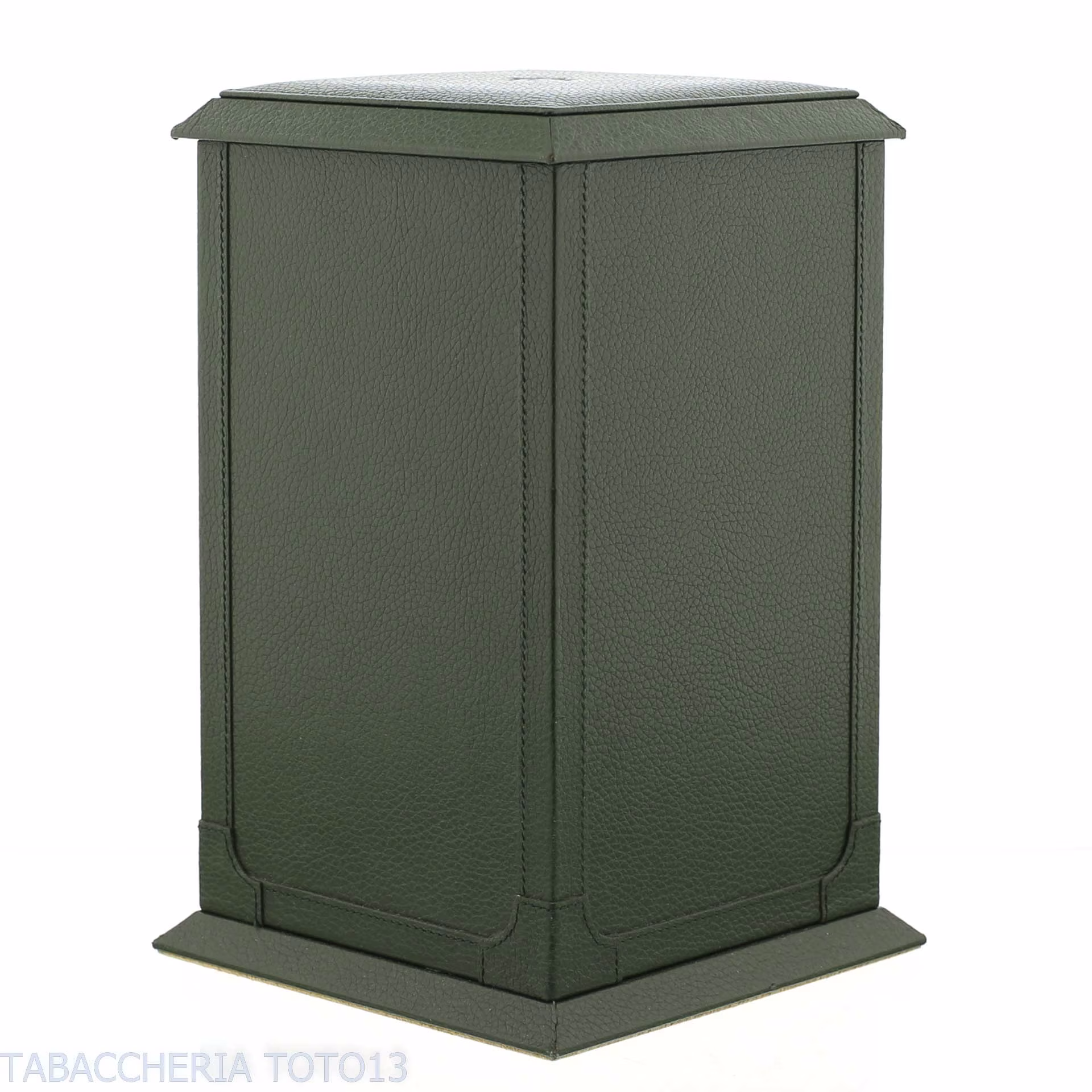 Cartujano vertical humidor lined green leather - Accessories Cigar - Leather, Wood