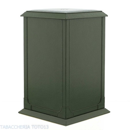 Cartujano humidor vertical, forrado de cuero verde - Accesorios Del Cigarro
