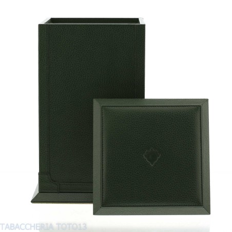 Cartujano vertical humidor lined green leather - Accessories Cigar - Leather, Wood