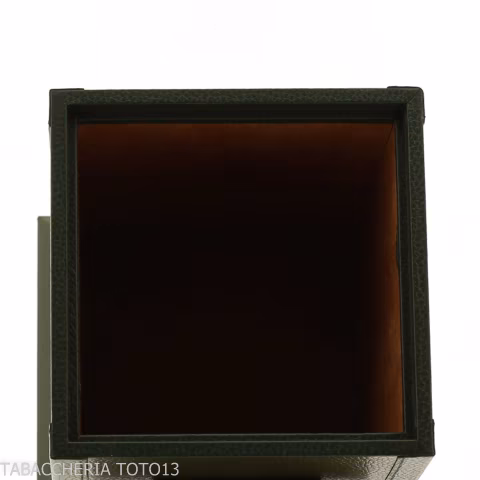 Cartujano vertical humidor lined green leather - Accessories Cigar - Leather, Wood