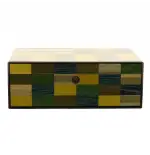 Morici Mestre Befeuchtete Kiste für 30 Zigarren, grün-gelb-blaue Intarsienlackierung - Zubehör Cigar
