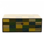 Morici Mestre coffret humidifié pour 30 cigares, finition incrustation vert jaune bleu - Accessoires Cigare - Bois