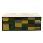 Morici Mestre caja humidificada para 30 puros, acabado incrustación verde amarillo azul Morici Collection Humidor y Muestra W...