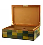 Morici Mestre Befeuchtete Kiste für 30 Zigarren, grün-gelb-blaue Intarsienlackierung - Zubehör Cigar