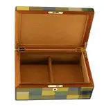 Morici Mestre Befeuchtete Kiste für 30 Zigarren, grün-gelb-blaue Intarsienlackierung - Zubehör Cigar