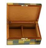 Morici Mestre humidified box for 30 cigars, green yellow blue inlay finish - Accessories Cigar - Wood