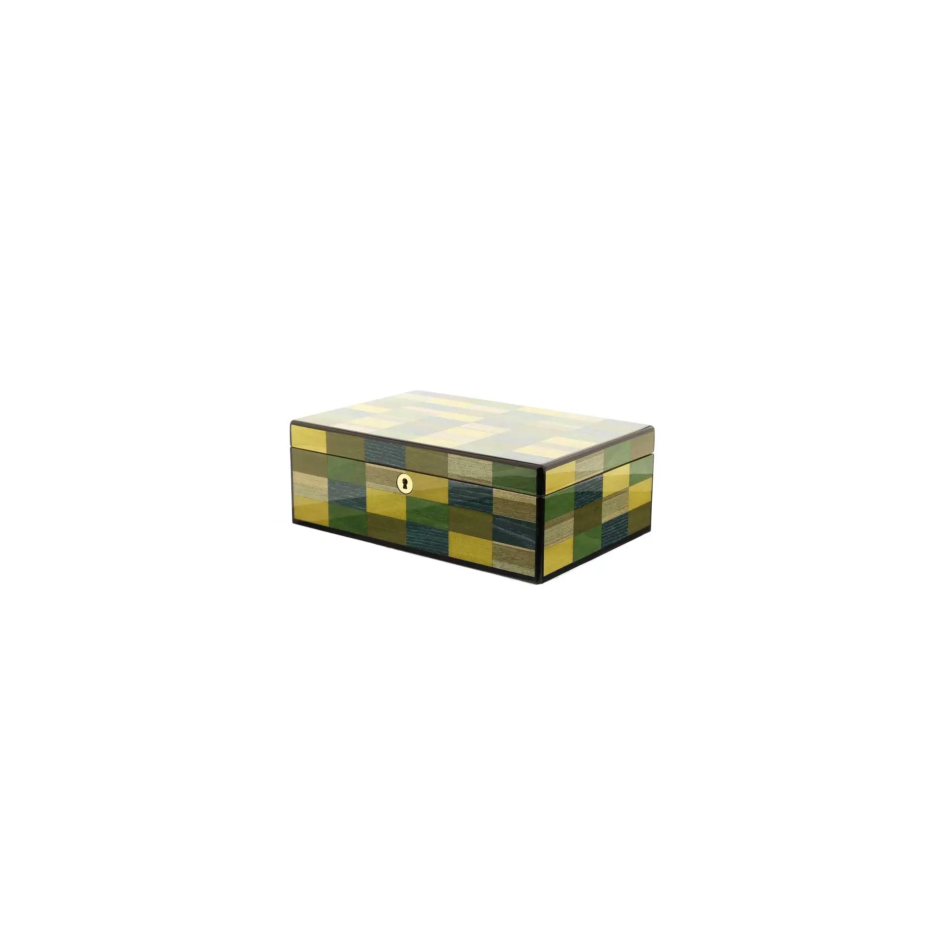 Morici Mestre Befeuchtete Kiste für 30 Zigarren, grün-gelb-blaue Intarsienlackierung - Zubehör Cigar Morici Mestre Befeuchtete Kiste für 30 Zigarren, grün-gelb-blaue Intarsienlackierung - Zubehör Cigar