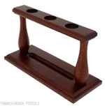 3-Sitzer-Pfeifenständer aus Walnussholz - Zubehör für Tabakpfeifen