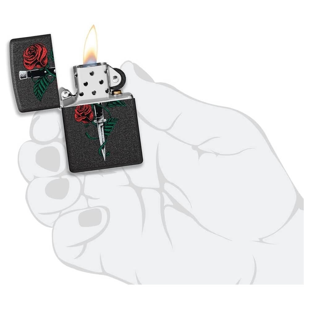 Zippo Rose dagger tattoo design - Zippo