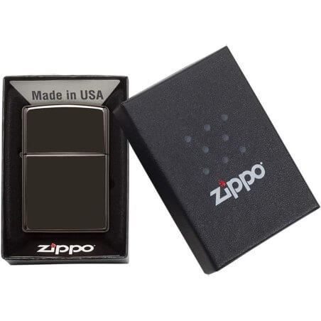 Zippo Ebony dunkelschwarzes Chrom Zippo Zippo Feuerzeuge