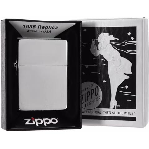 Zippo réplica 1935 cromo satinado - Alumbradores