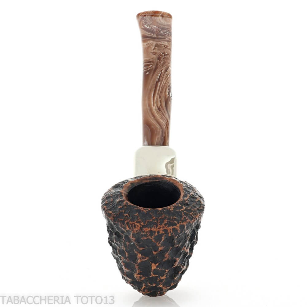 Peterson Derry Rusticated B10 Fishtail shape bent Dublin - Peterson Of Doublin Pipe