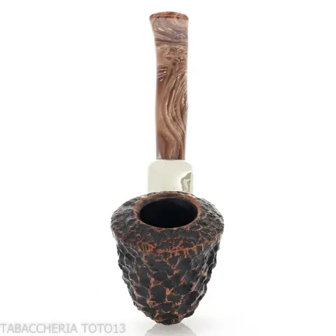 Peterson Derry Rusticated B10 Fishtail shape bent Dublin - Pipas de Tabaco