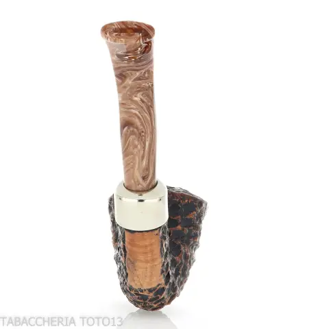 Peterson Derry Rusticated B10 Fishtail shape bent Dublin - Pipas de Tabaco