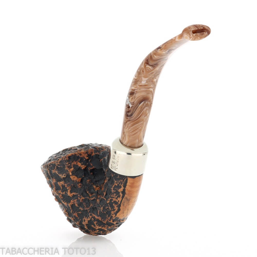Peterson Derry Rusticated B10 Fishtail shape bent Dublin - Peterson Of Doublin Pipe