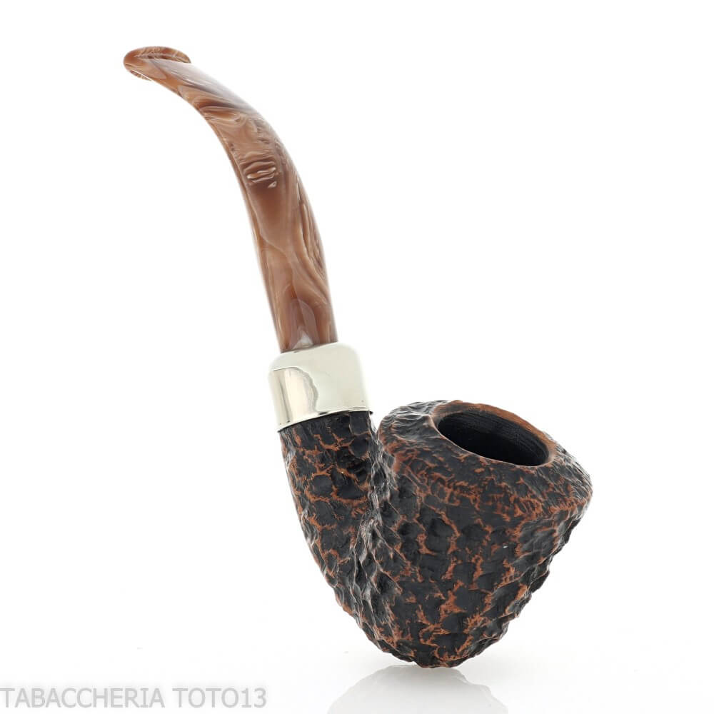 Peterson Derry Rusticated B10 Fishtail shape bent Dublin - Peterson Of Doublin Pipe