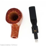 Crown Collector pipe, semi-curved billiard shape - Tobacco Pipes - Natural root