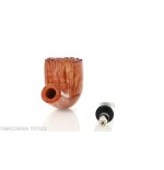 Crown Collector pipe, semi-curved billiard shape - Tobacco Pipes - Natural root