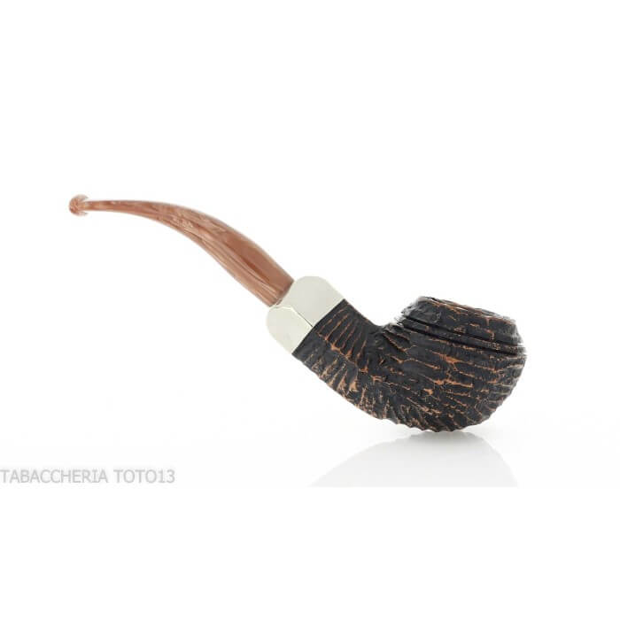 Peterson Of Doublin Pipe - Peterson Derry Rusticated 80s Fishtail shape Bent Bulldog
