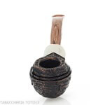 Peterson Derry Rusticated 80s Fishtail shape Bent Bulldog Peterson Of Doublin Pipe Peterson